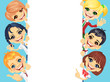 Vector: Vector happy smile kids and banner Vector happy smile kids and banner