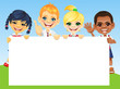 Vector: Vector happy smile kids and banner Vector happy smile kids and banner