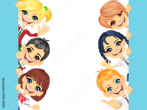 Vector: Vector happy smile kids and banner Vector happy smile kids and banner