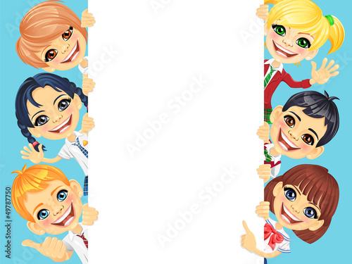 Vector: Vector happy smile kids and banner Vector happy smile kids and banner