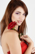 tender girl with rose