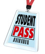 Student Pass in Badge Holder for School Field Trip Special Event