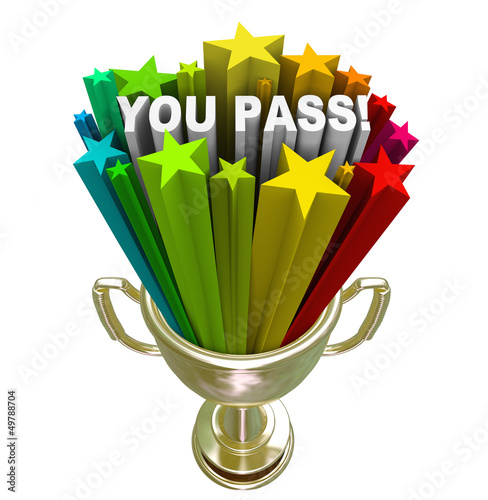 Illustration: You Pass Stars Gold Trophy Accepted Approved You Pass Stars Gold Trophy Accepted Approved