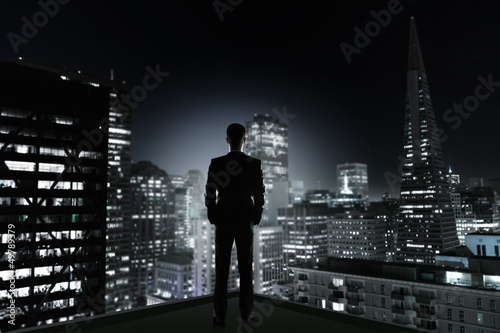 Photo: man and night city man and night city