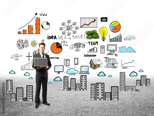 Photo: man and business plan man and business plan