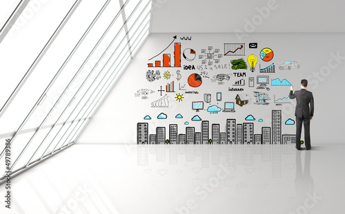 Photo: man drawing business concept man drawing business concept