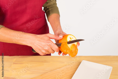 Photo: Peeling an orange Peeling an orange