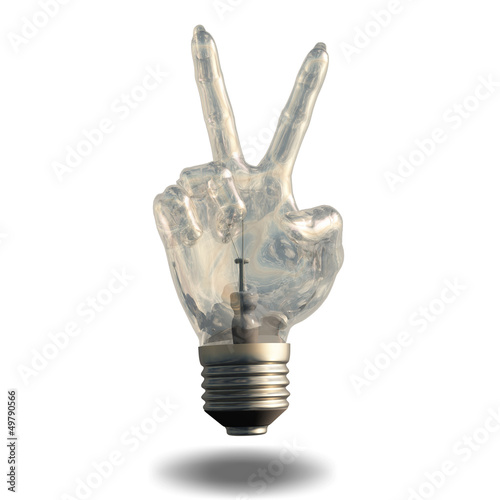 Illustration: Peace Sign Light Bulb Idea Peace Sign Light Bulb Idea