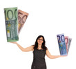 Business Woman with euro money