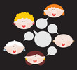 Female conversations. Vector illustration.
