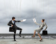Puppet businesspeople