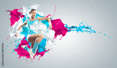 Photo: Image of sport woman jumping Image of sport woman jumping