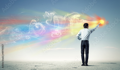Photo: Man painting splashes Man painting splashes
