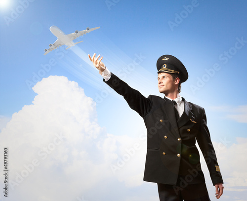 Photo: Image of pilot touching air Image of pilot touching air