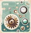 Vintage industrial info graphic background