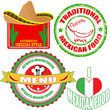 Set of authentic mexican food stamp and labels