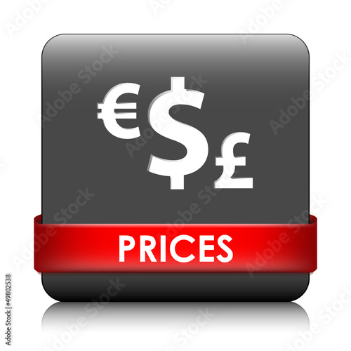 Illustration: PRICES Button (buy special offers euro dollar pound) PRICES Button (buy special offers euro dollar pound)