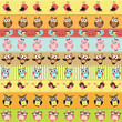Vector: Background with birds and owls Background with birds and owls