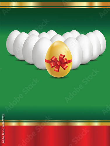 Vector: Golden egg concept background. Golden egg concept background.
