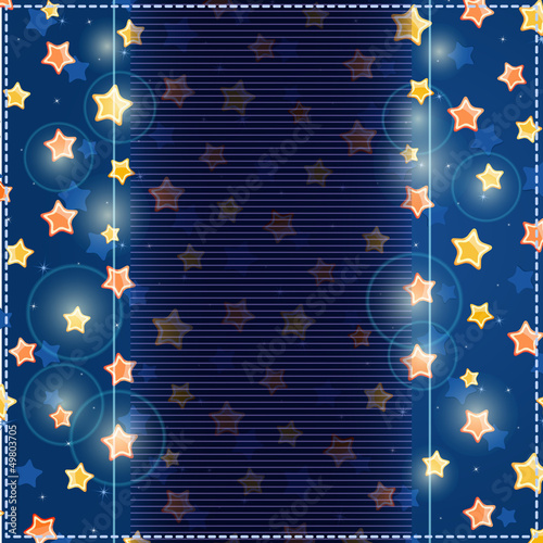 Vector: Blue Card with Yellow Stars in Sky Blue Card with Yellow Stars in Sky