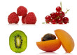 fresh fruits over a white background