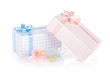 Gift box and pacifier for little boy and girl