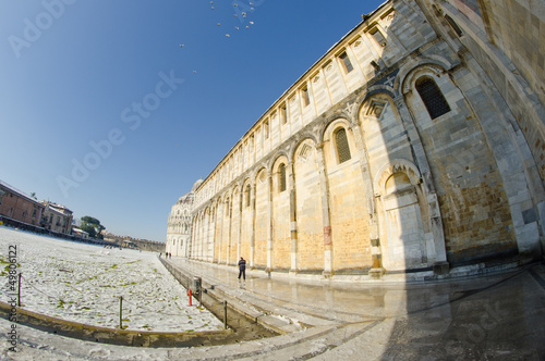 Photo: Piazza dei Miracoli in Pisa after a Snowstorm Piazza dei Miracoli in Pisa after a Snowstorm