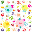 colored pattern with paw prints and blots