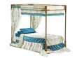luxurious bed, isolated on the white background