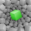Grüner 3D-Würfel