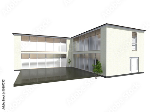 Illustration: Bürogebäude L-Form Bürogebäude L-Form