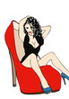 Sexy woman in sexy high-heeled shoes