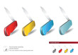 Vektor: Set of vector opening pocket knives Set of vector opening pocket knives