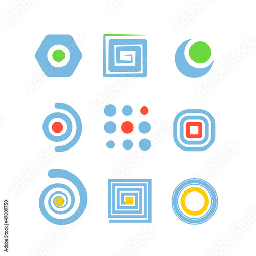 Vector: Collection of abstract identity design silhouettes Collection of abstract identity design silhouettes