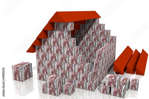 Illustration: Haus aus 10 euroschein Haus aus 10 euroschein