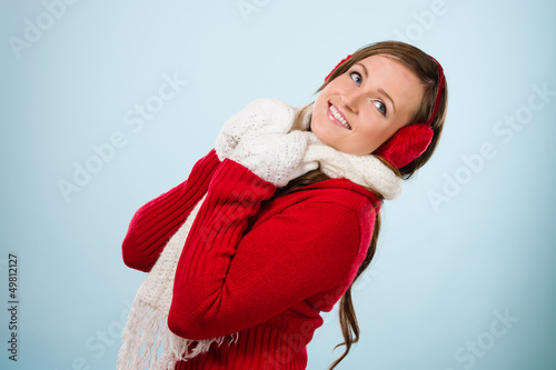 Photo: Woman and wooly outfit Woman and wooly outfit
