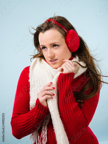 Photo: Woman and wooly outfit Woman and wooly outfit