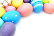 Easter corner border of colorful painted eggs