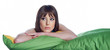 Portrait of a spring girl napping on pillow.