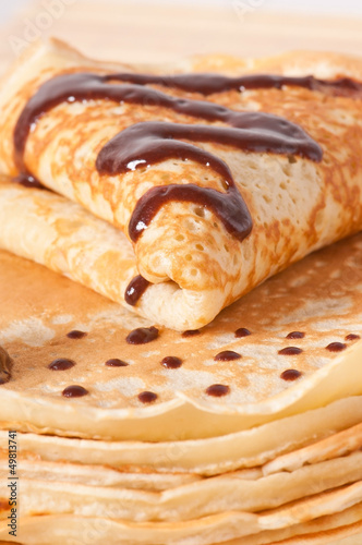 Photo: pancakes with chocolate pancakes with chocolate