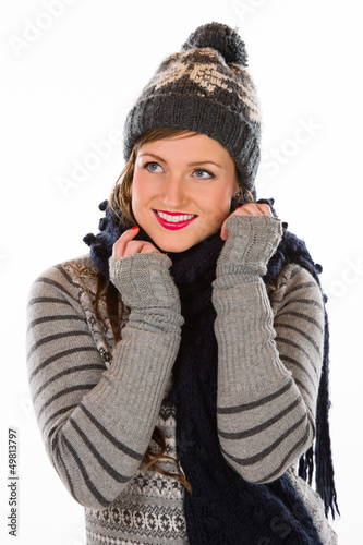 Photo: Woman and wooly outfit Woman and wooly outfit
