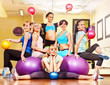 Women in aerobics class.