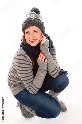 Photo: Woman and wooly outfit Woman and wooly outfit