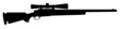 Silhouette eines modernen Scharfschutzengewehr