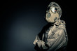 Man in protective suit