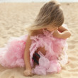 Photo: Beautiful little girl in a pink dress walking Beautiful little girl in a pink dress walking