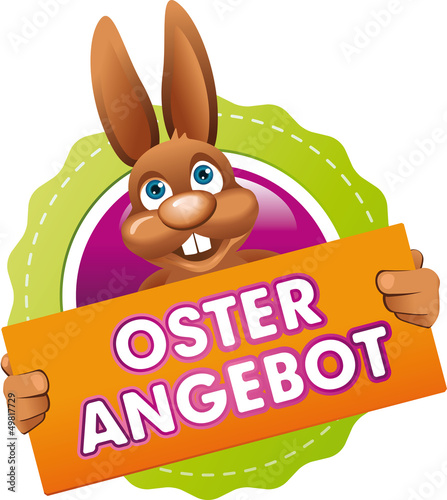 Vector: Button Osterhase Osterangebot Orange Button Osterhase Osterangebot Orange