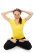 Photo: Young woman doing yoga exercise Young woman doing yoga exercise
