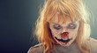 Creepy bloody zombie face