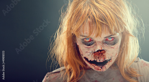 Photo: Creepy bloody zombie face Creepy bloody zombie face